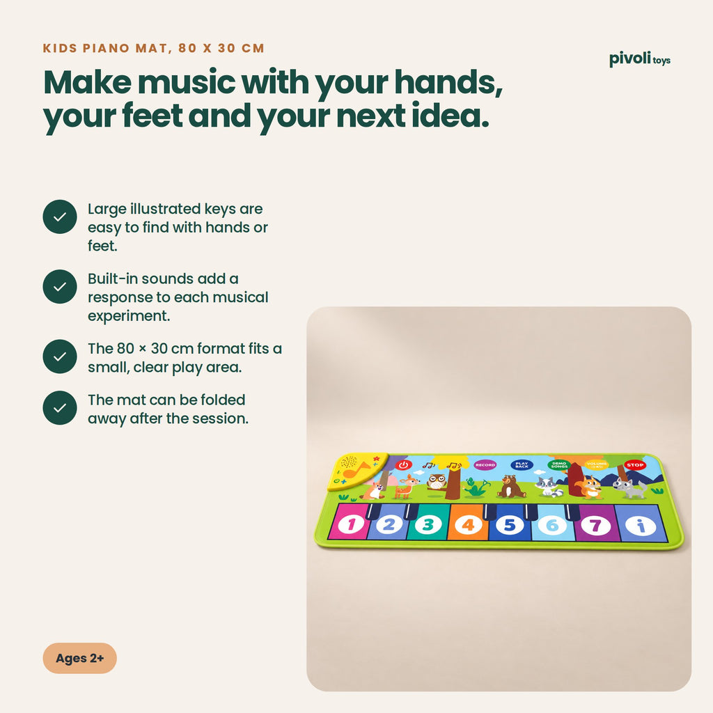 Kids Piano Mat, 80 x 30 cm: key features and age guidance