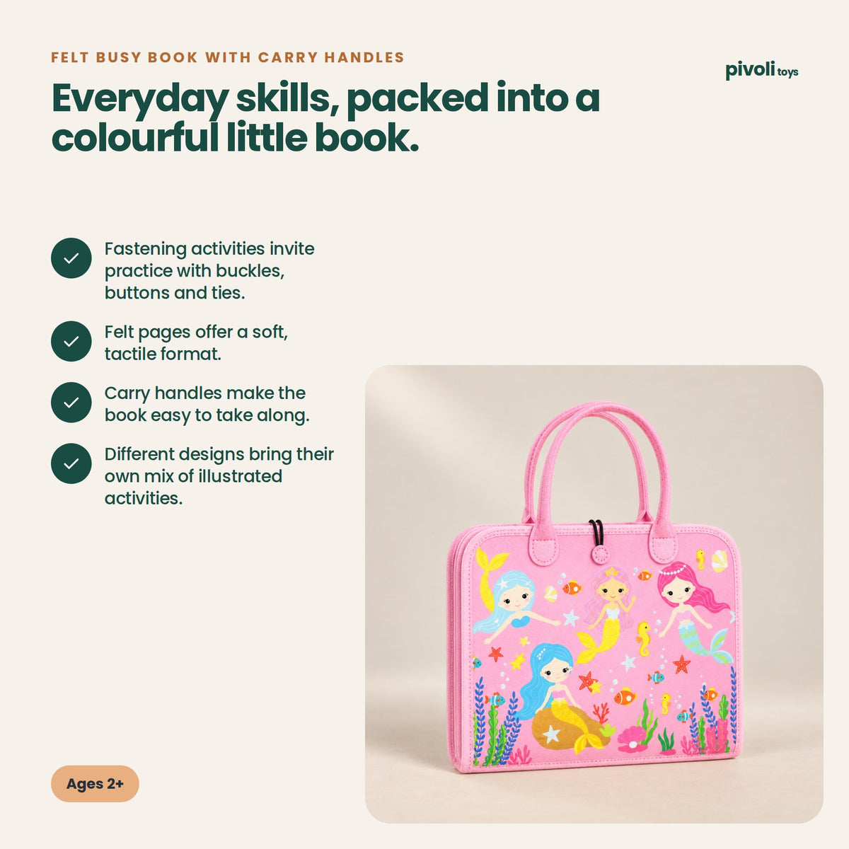 Felt Busy Book with Carry Handles: key features and age guidance