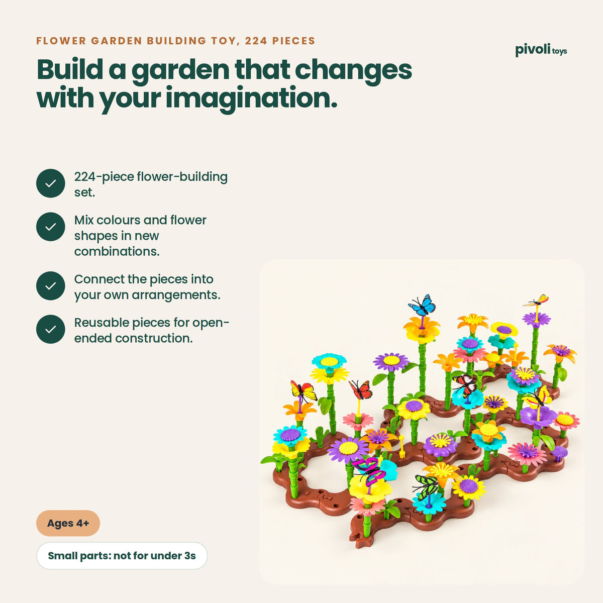 Flower Garden Building Toy, 224 Pieces: key features and age guidance