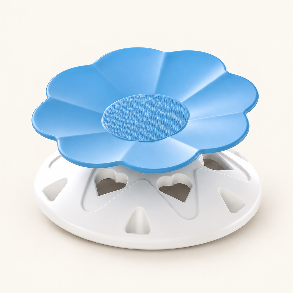 Flower Sensory Spinning Chair — studio product photograph on a warm ivory background