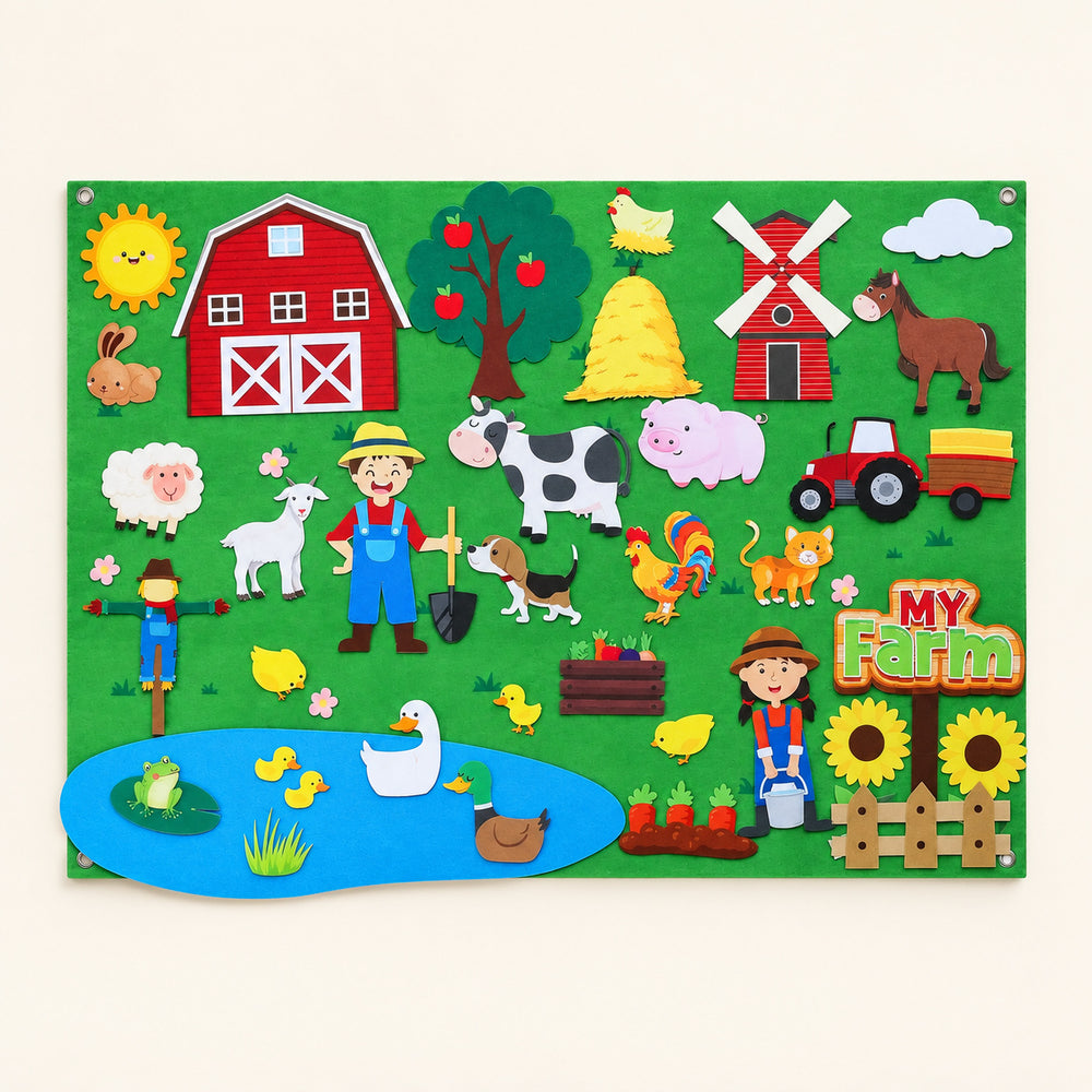 Felt Story Board with Movable Scene Pieces