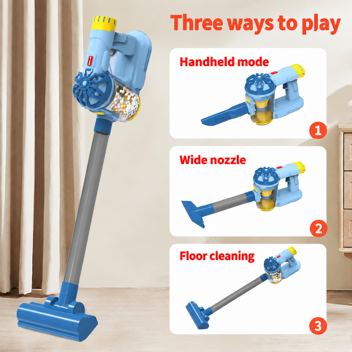 3-in-1 Toy Vacuum Cleaner and Cleaning Set: product details and play ideas (2)