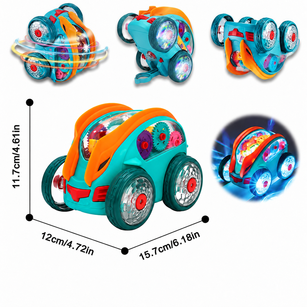 Light-Up Transparent Stunt Car: product details and play ideas (2)