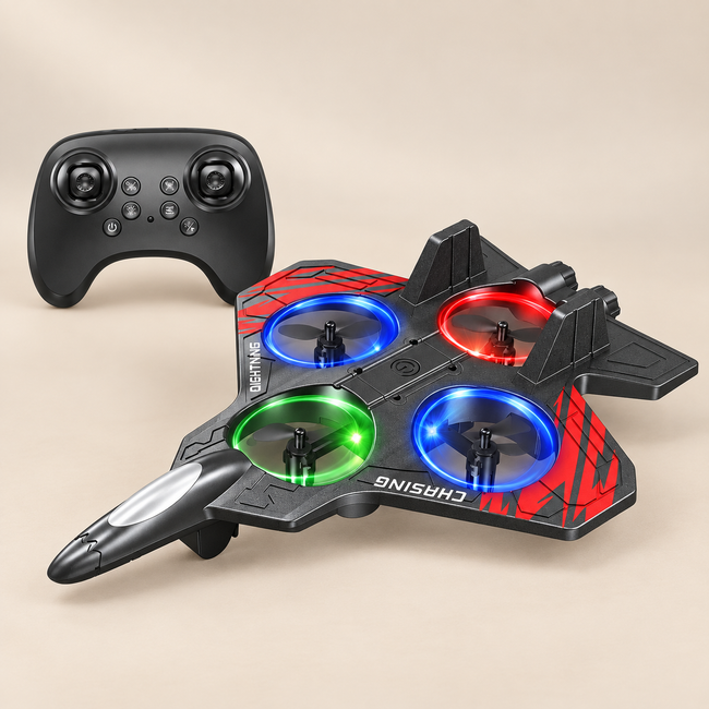 E72 Remote-Control Foam Drone — Pivoli Toys beige studio photograph