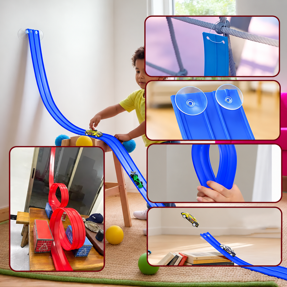 Flexible Double Race Track with 4 Cars, 5m: product details and play ideas (2)