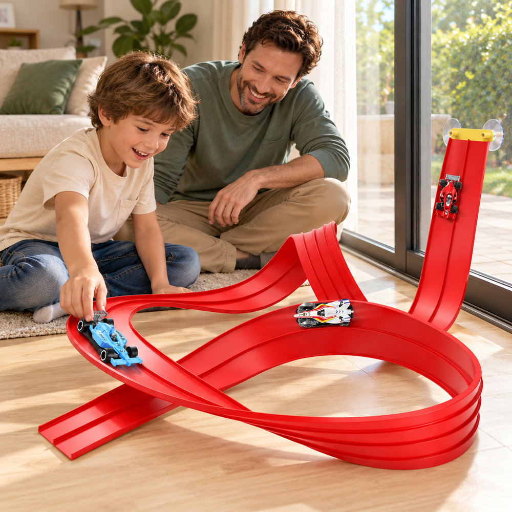 Flexible Double Race Track with 4 Cars - 5m