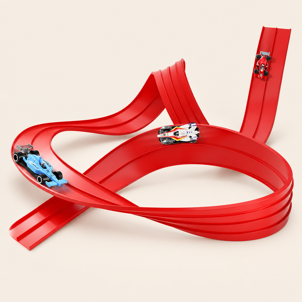 Flexible Double Race Track with 4 Cars - 5m