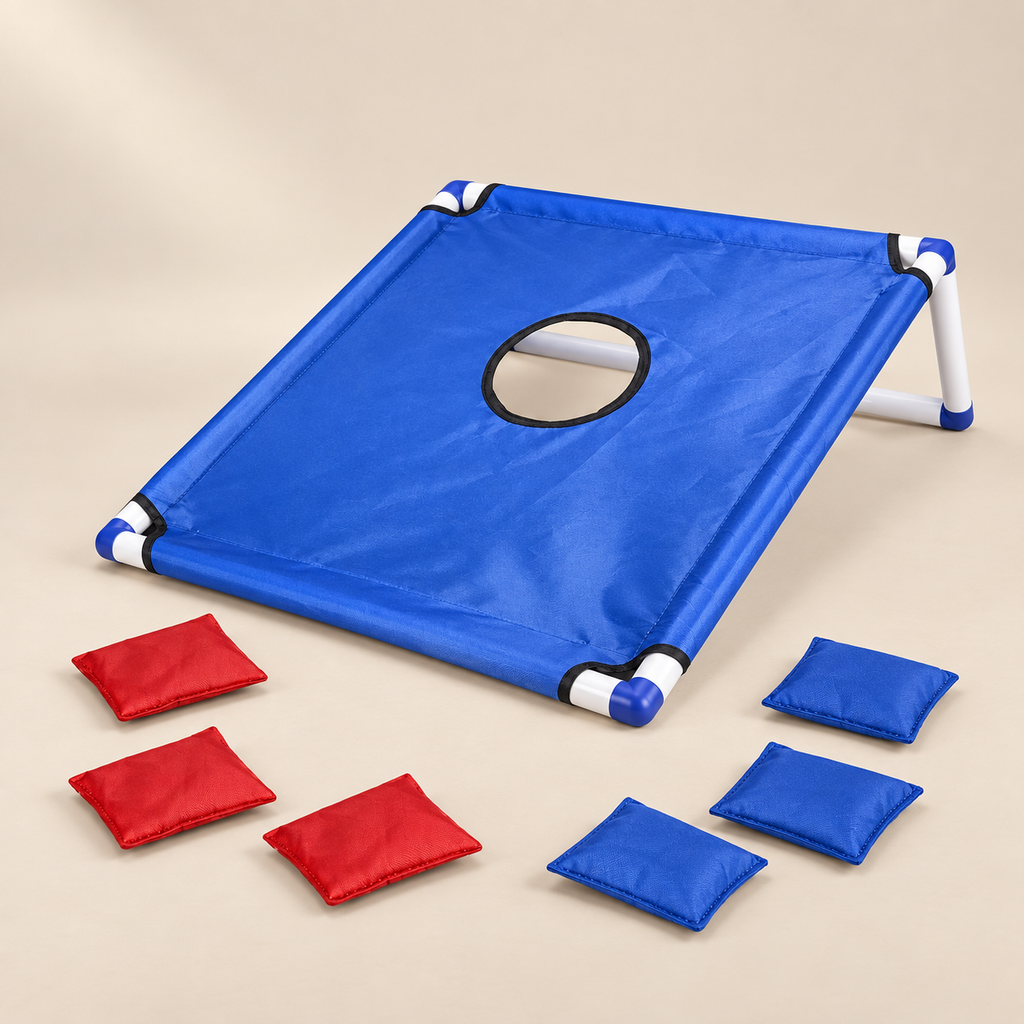 Kids' Bean Bag Toss Game — Pivoli Toys beige studio photograph