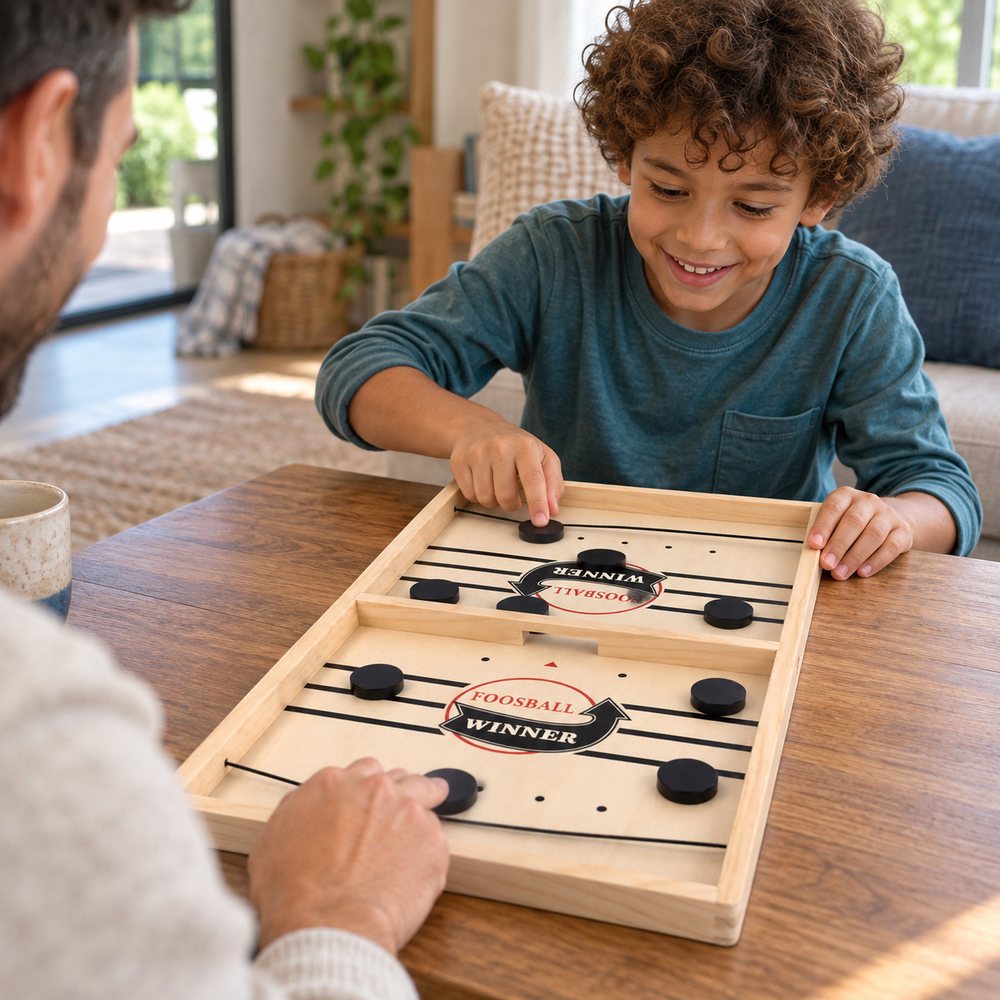 Wooden Sling Puck Game for 2 Players