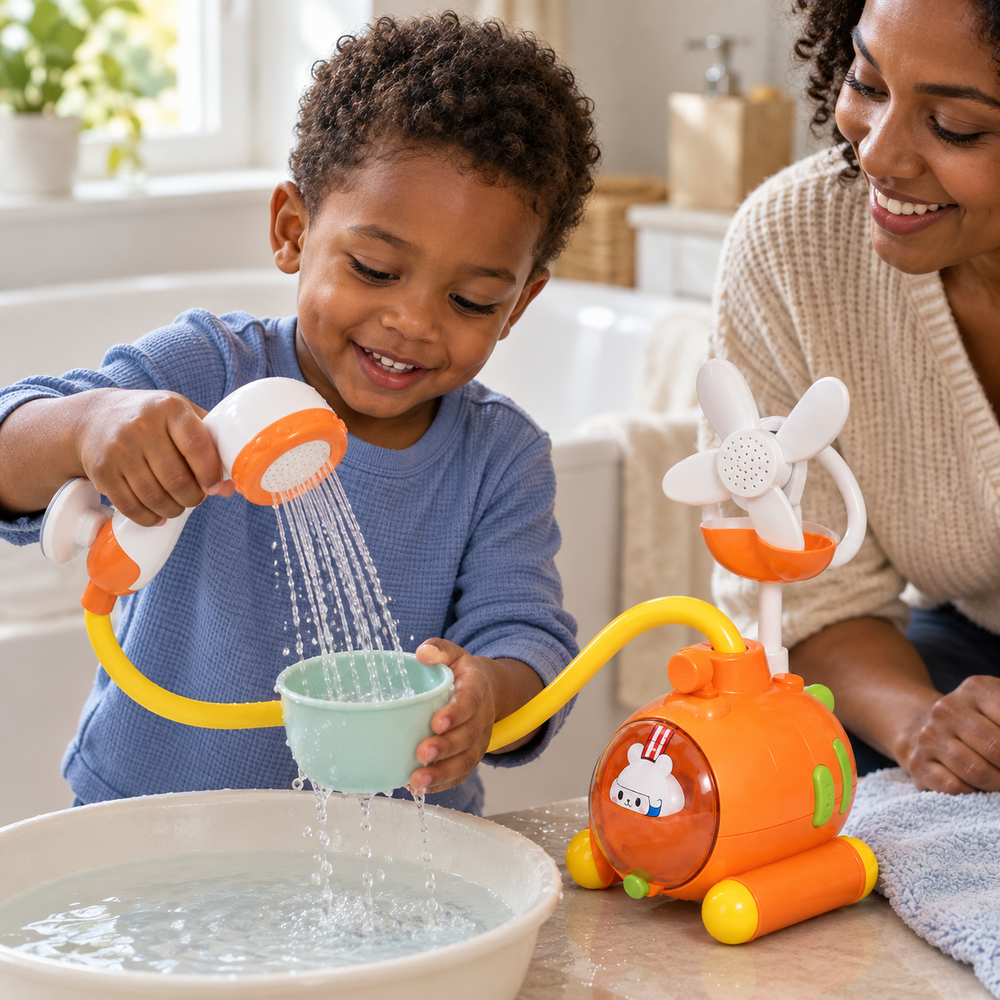 Carrot Bath Shower Toy with Electric Water Pump