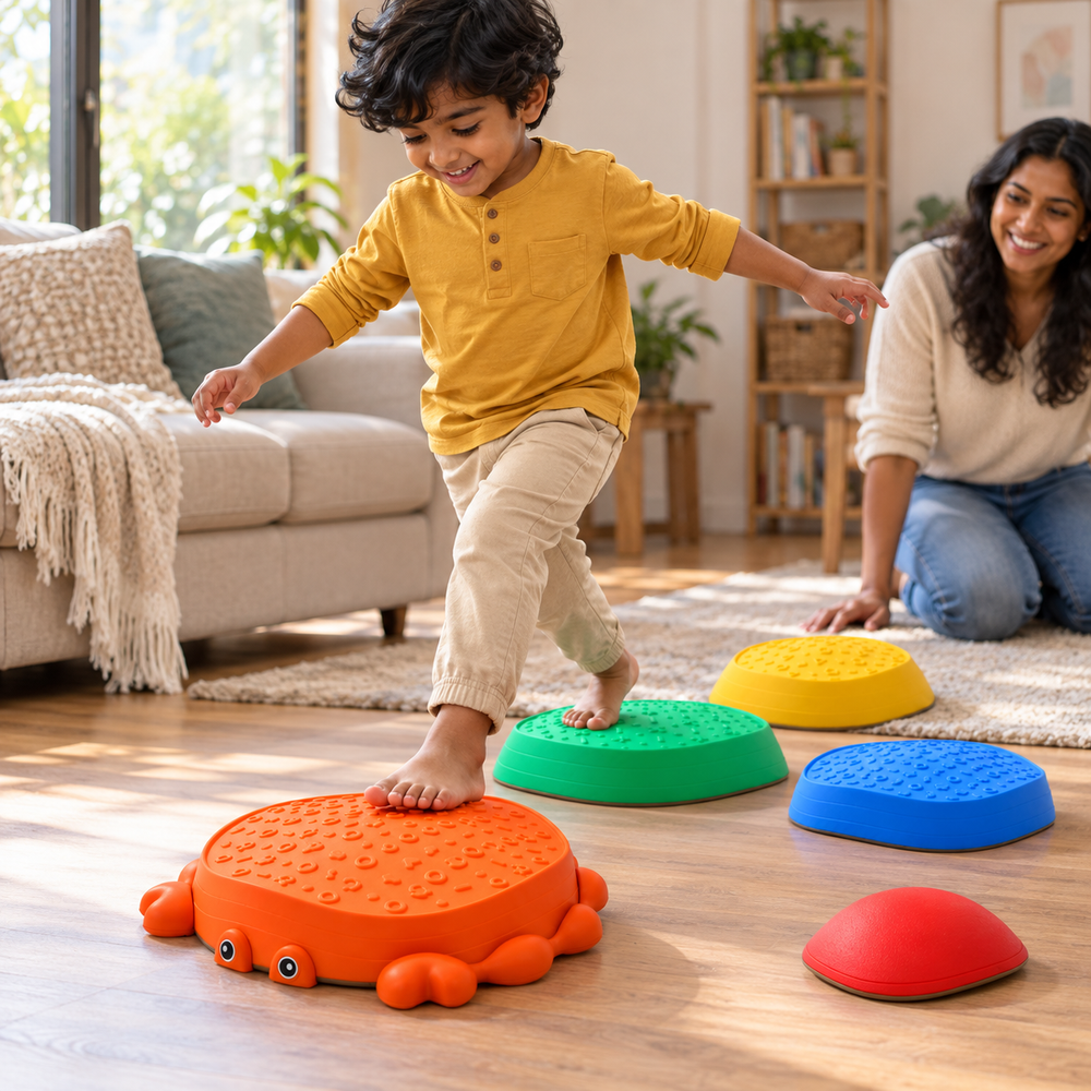 Kids Balance Stepping Stones, 5 Crab Shapes