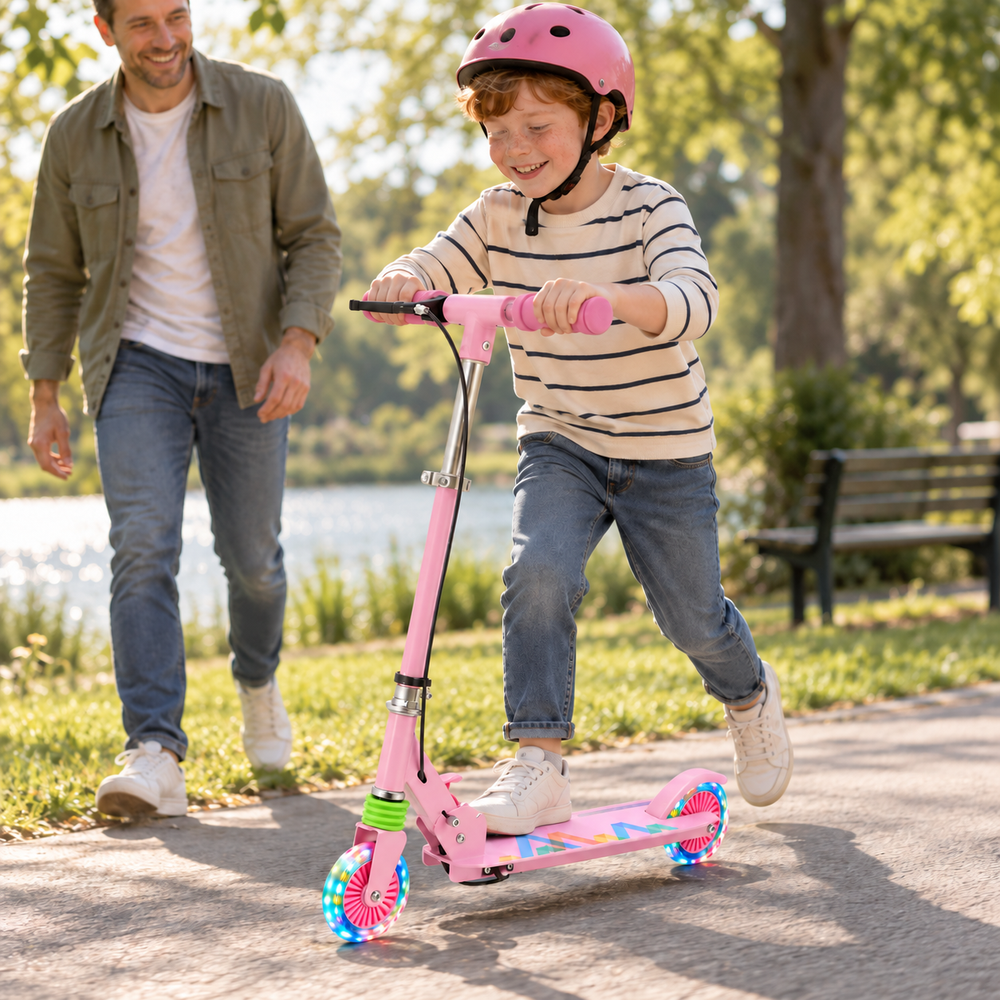 Kids 2-Wheel Folding Scooter with Light-Up Wheels