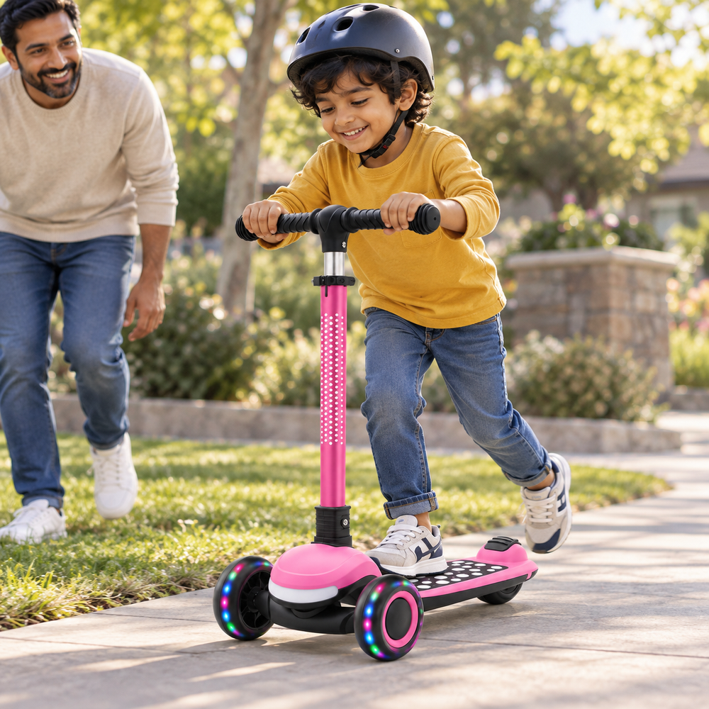 Kids 3-Wheel Folding Scooter with Light-Up Wheels