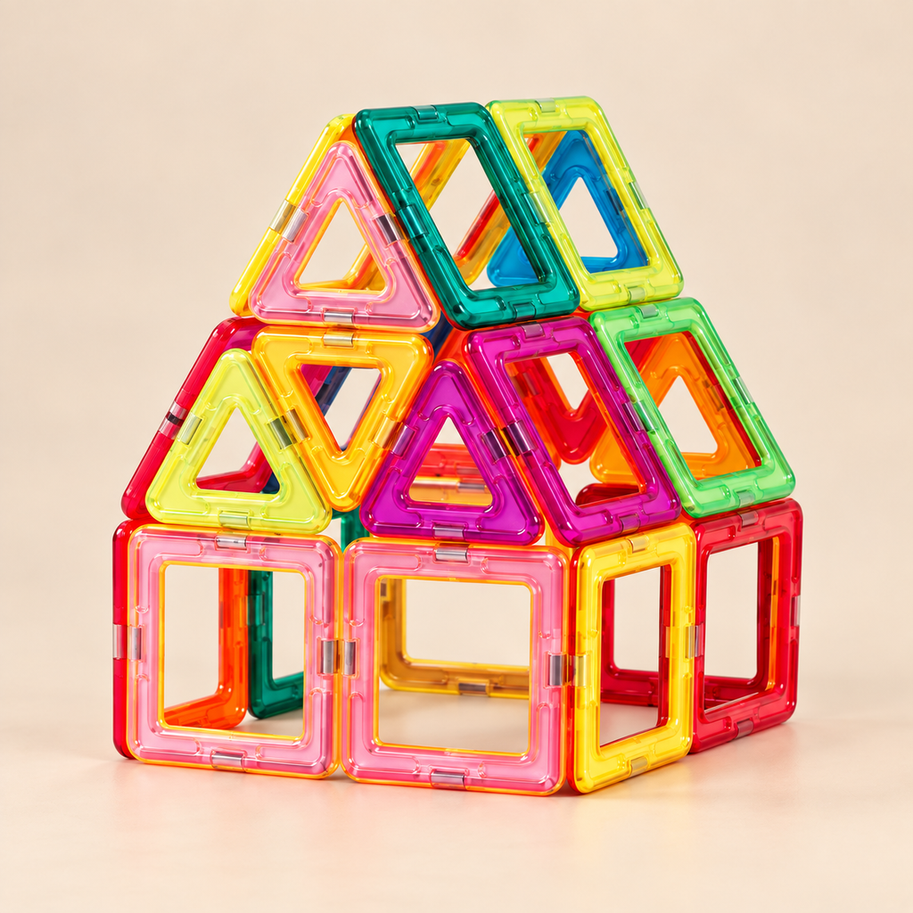 Rainbow Magnetic Tiles Building Set (84 pieces)
