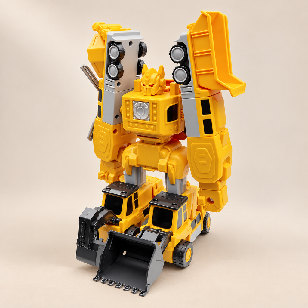 Magnetic Construction Vehicles — 35-Piece Set — Pivoli Toys beige studio photograph
