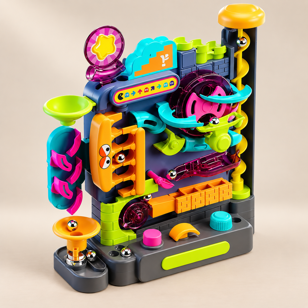 Marble Obstacle Course — Pivoli Toys — beige studio product photograph
