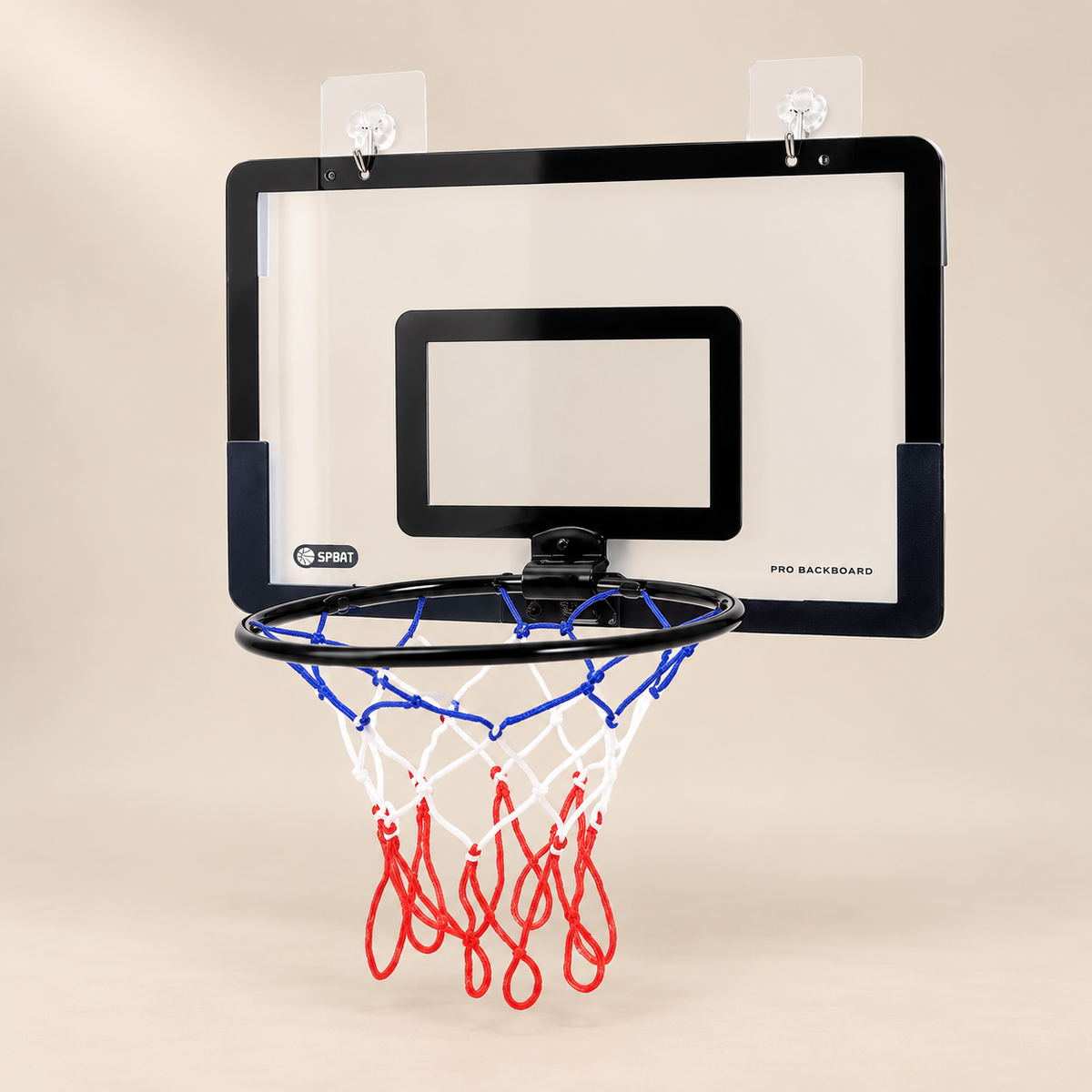 Mini Hanging Basketball Hoop — Pivoli Toys — beige studio product photograph
