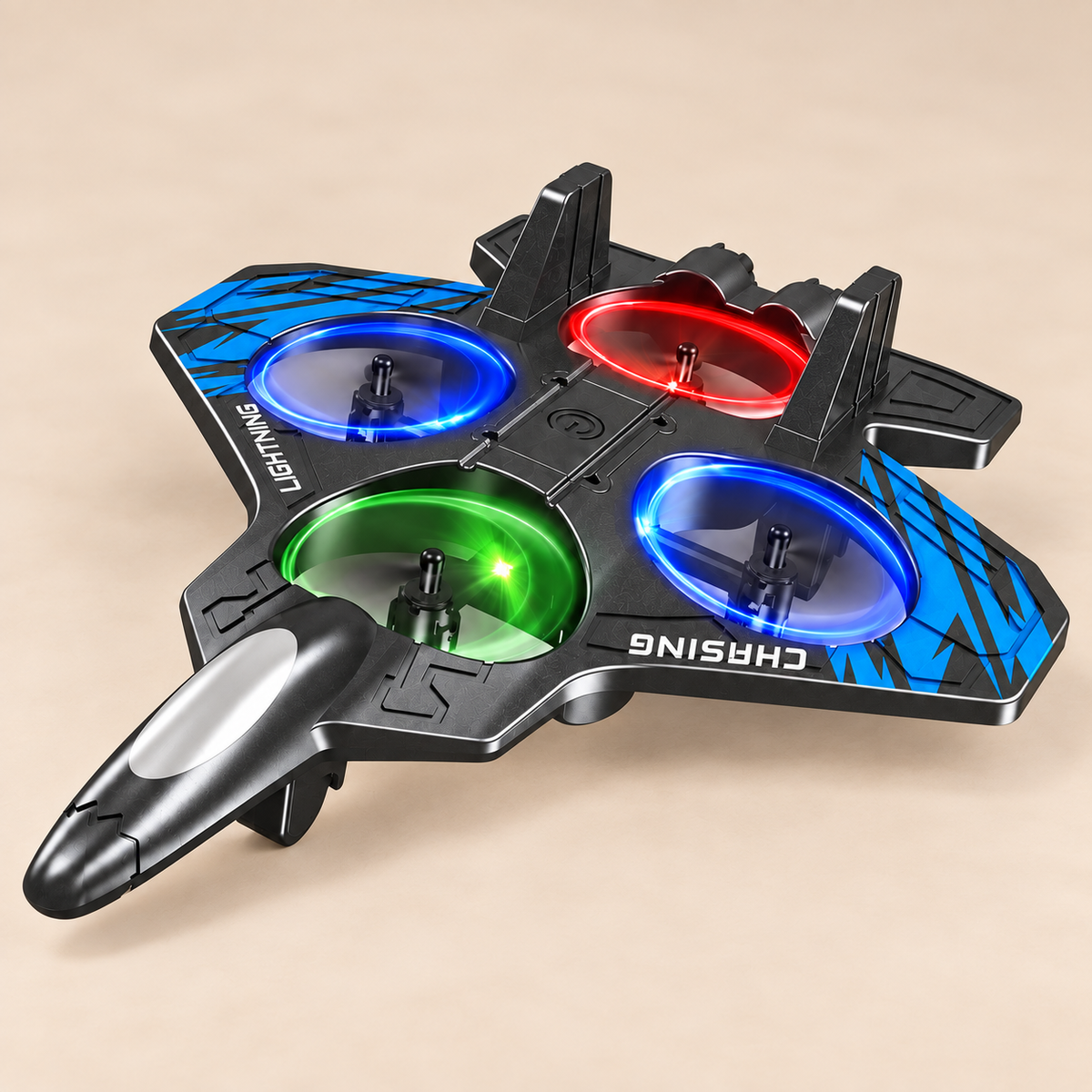 Mini Remote Control Foam Drone – Blue – toy-only studio photograph