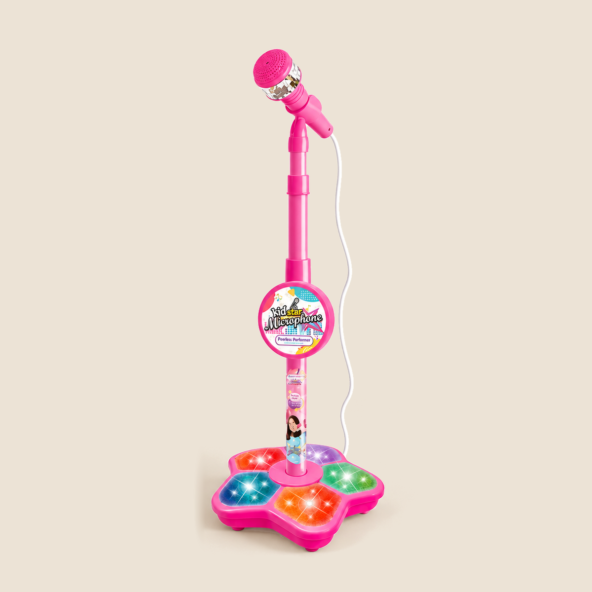 Kids Karaoke Machine with Microphone and Stand – Pink – Pivoli Toys