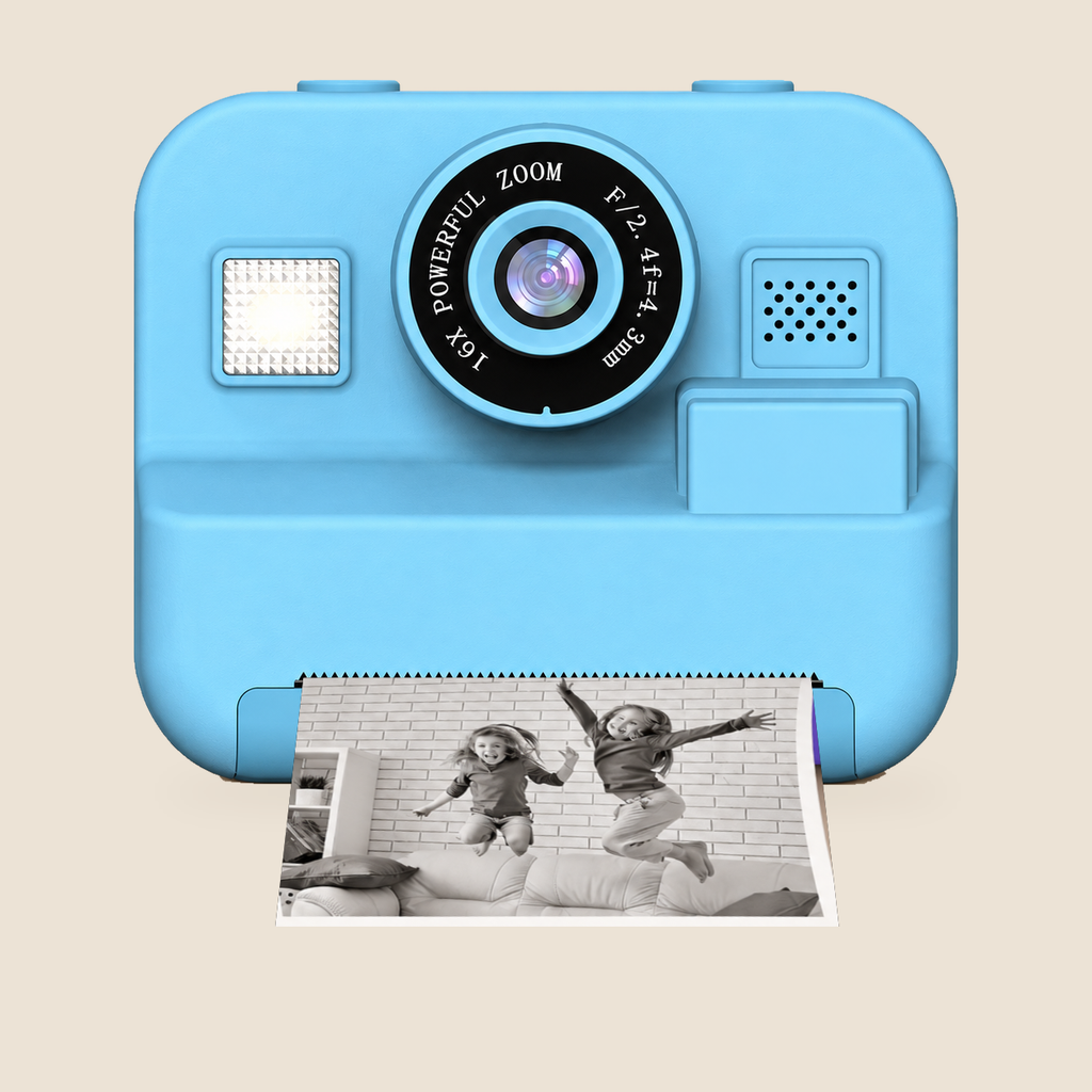 Kids Instant Print Camera with 32GB Memory Card – Blue – Pivoli Toys