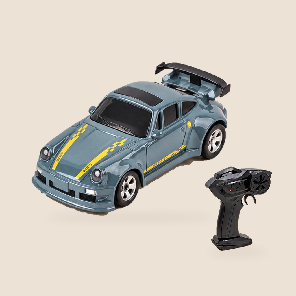 Mini RC Drift Car, 1:64 Scale – Silver – Pivoli Toys