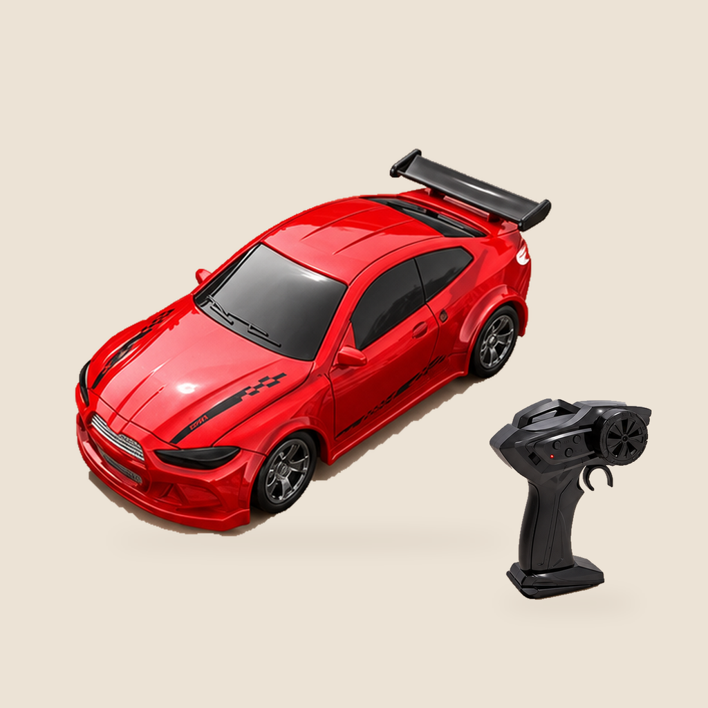 Mini RC Drift Car, 1:64 Scale – Red – Pivoli Toys