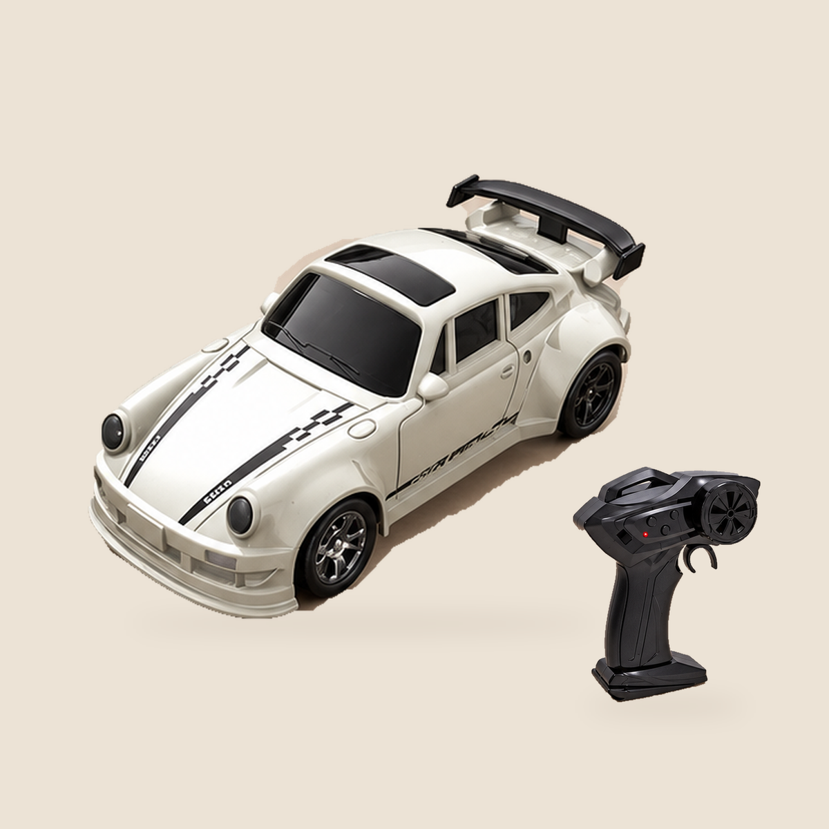 Mini RC Drift Car, 1:64 Scale – White – Pivoli Toys