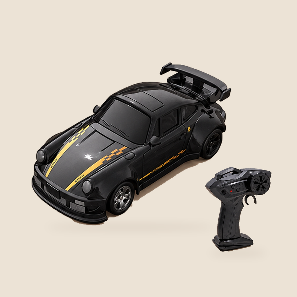 Mini RC Drift Car, 1:64 Scale – Black – Pivoli Toys