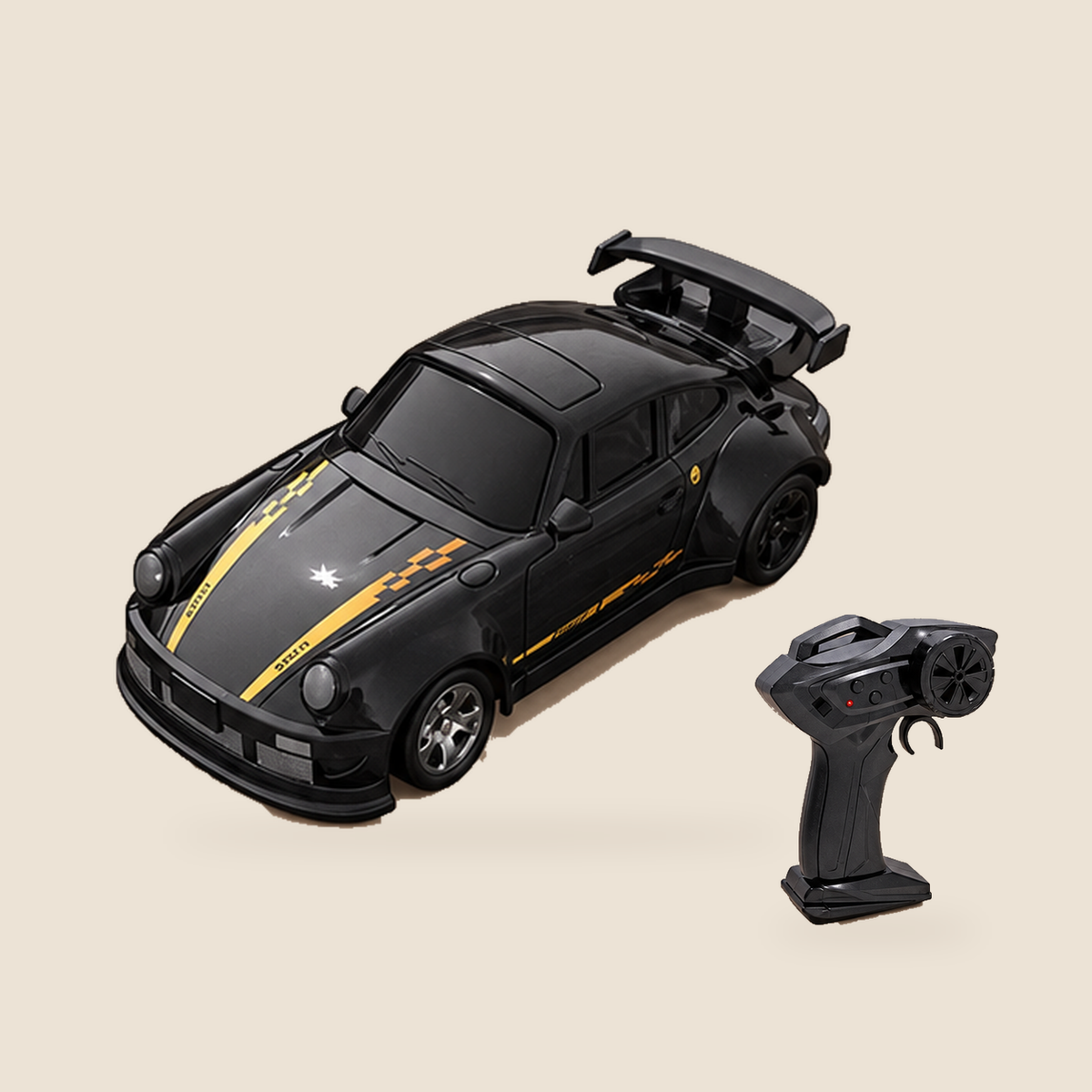 Mini RC Drift Car, 1:64 Scale – Black – Pivoli Toys