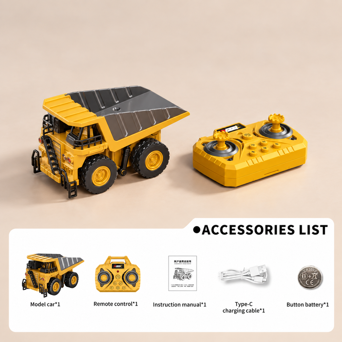 Mini Remote Control Construction Vehicles – Dump Truck – Pivoli Toys