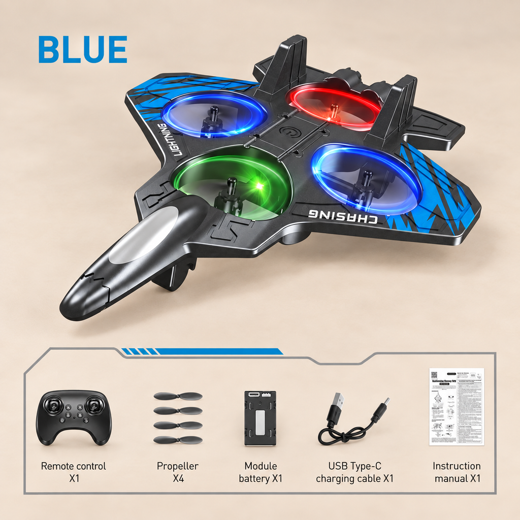 Mini Remote Control Foam Drone – Blue – Pivoli Toys