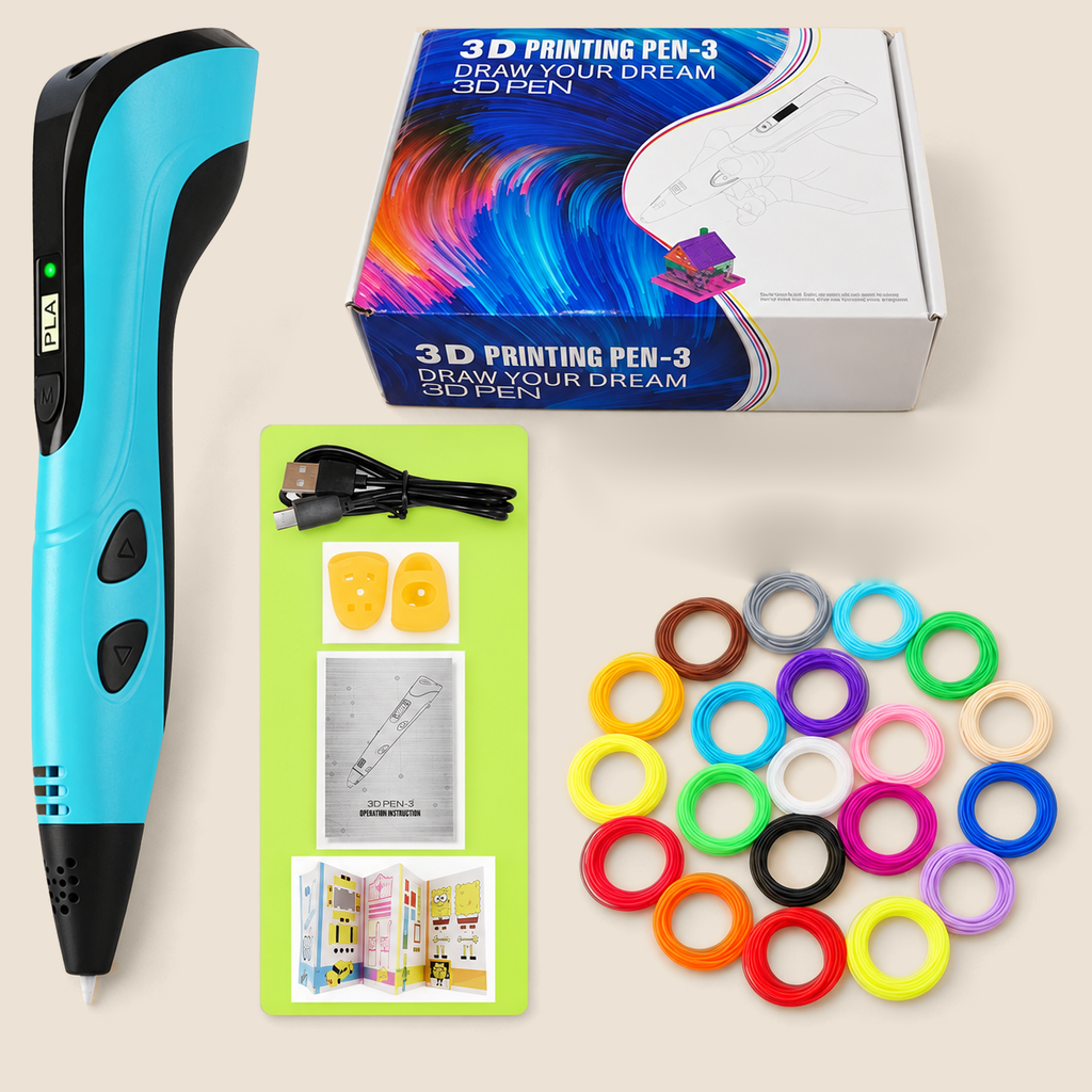 3D Printing Pen with 100m PLA Filament – Blue – Pivoli Toys
