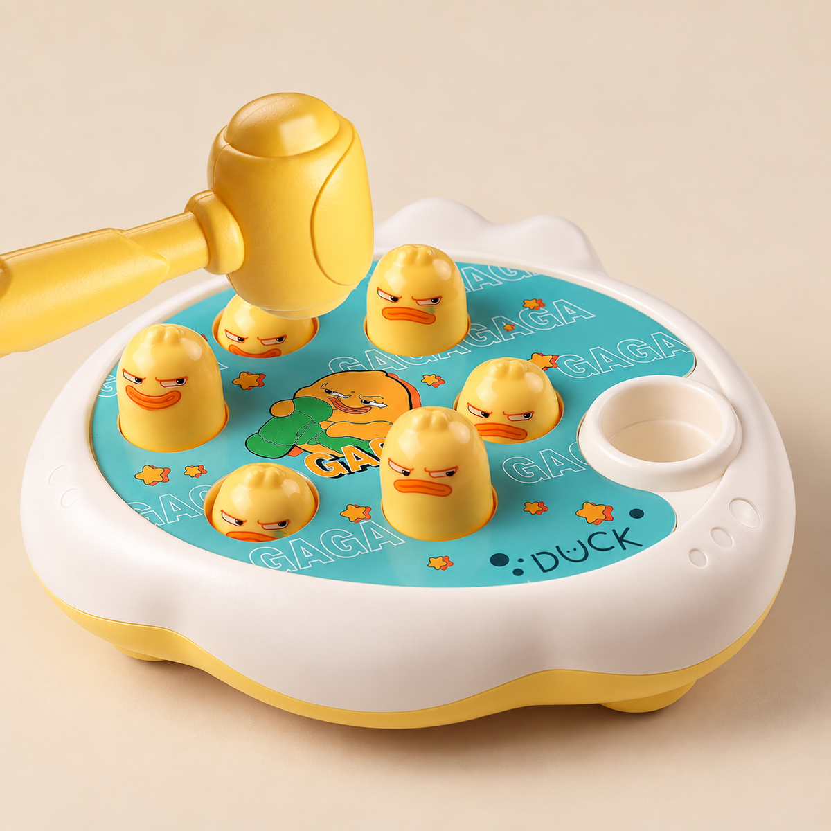 Whack-a-Mole Hammering Game, Duck or Frog – Duck – Pivoli Toys