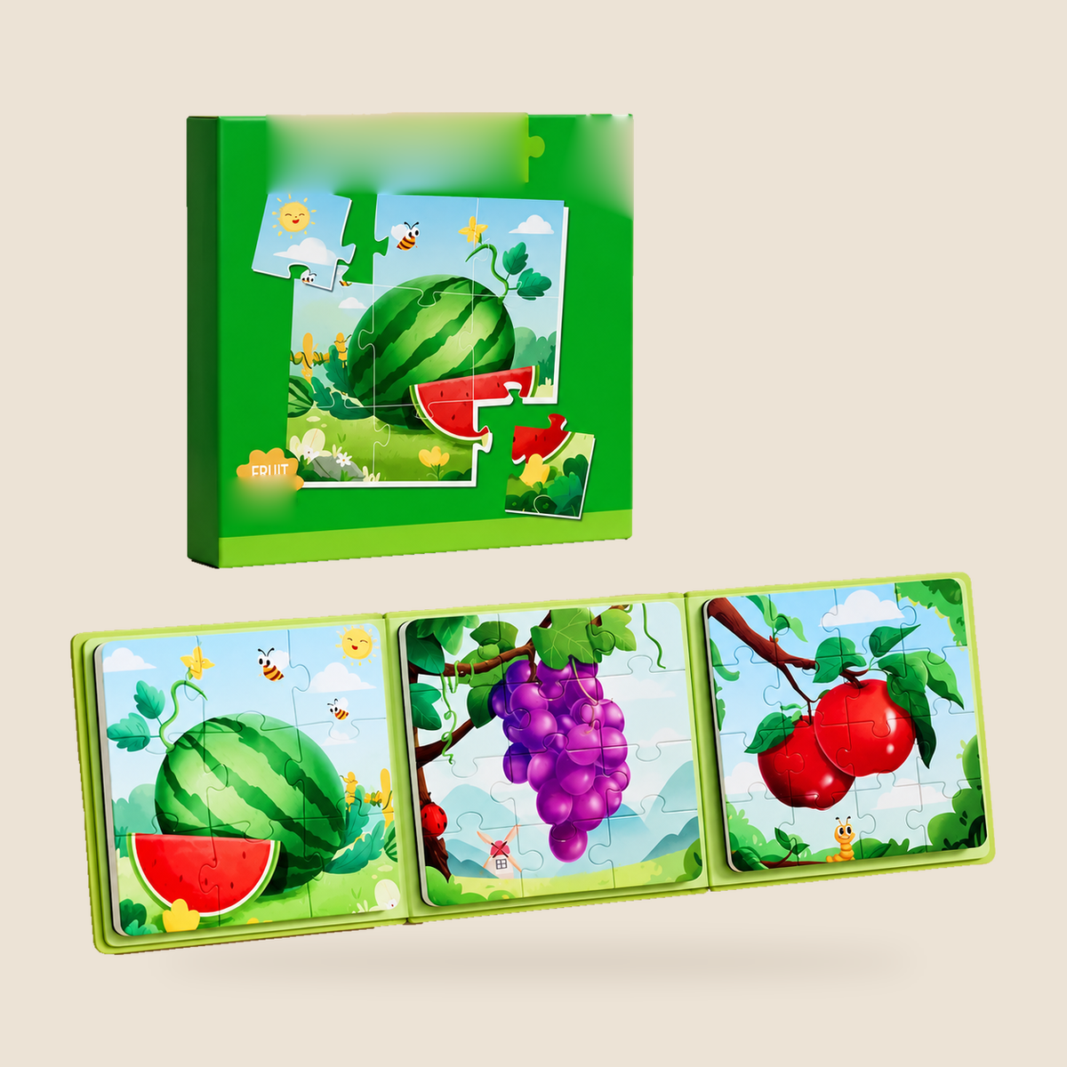 Magnetic Picture Puzzle Book – Fruit – Pivoli Toys