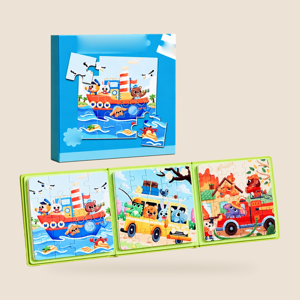 Magnetic Picture Puzzle Book – Vehicles – Pivoli Toys