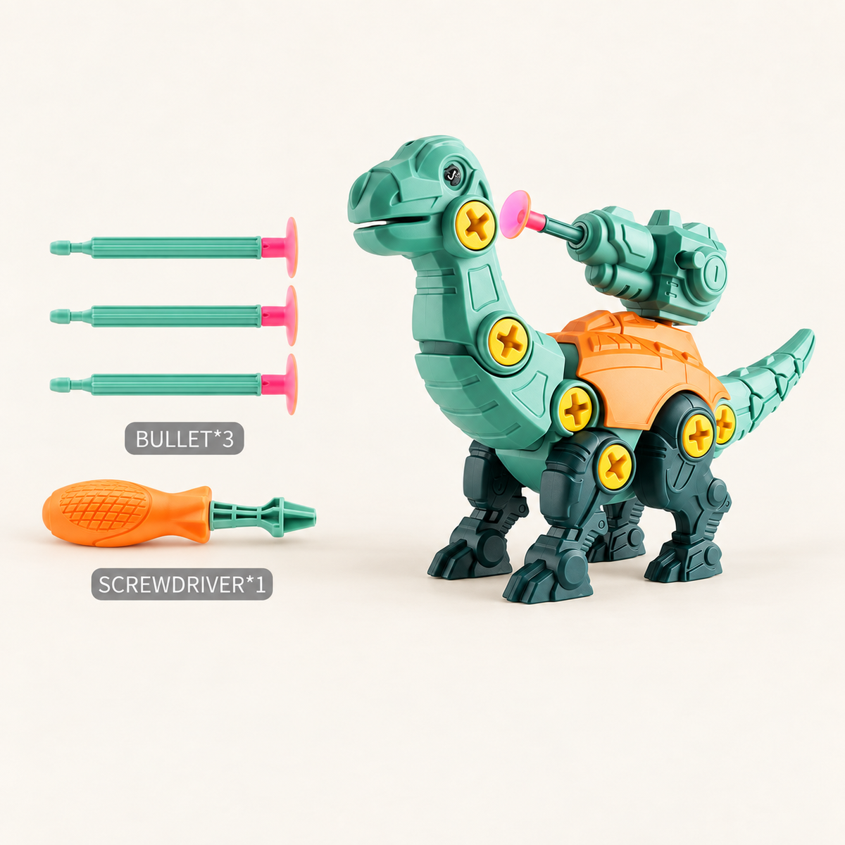 Take-Apart Dinosaur Construction Toy – Green Brachiosaurus – Pivoli Toys