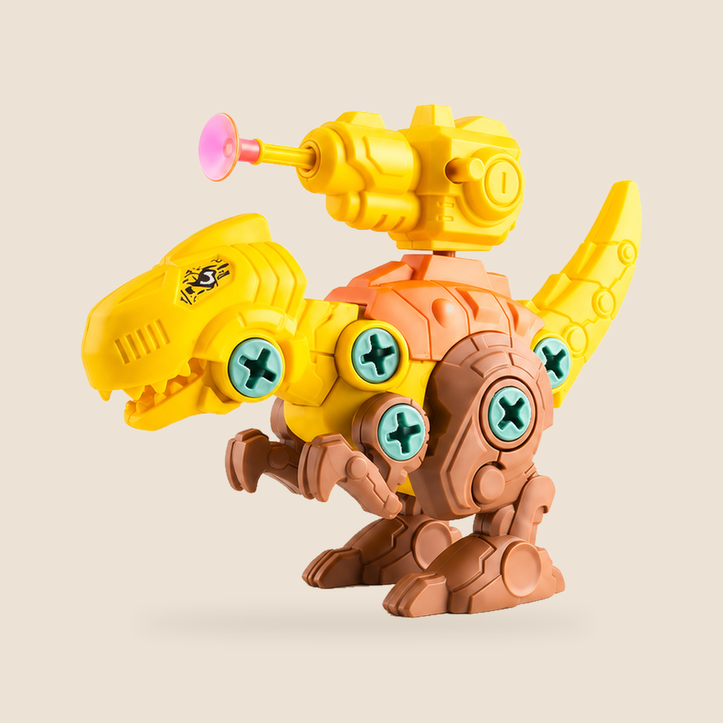 Take-Apart Dinosaur Construction Toy – Orange Tyrannosaurus – Pivoli Toys