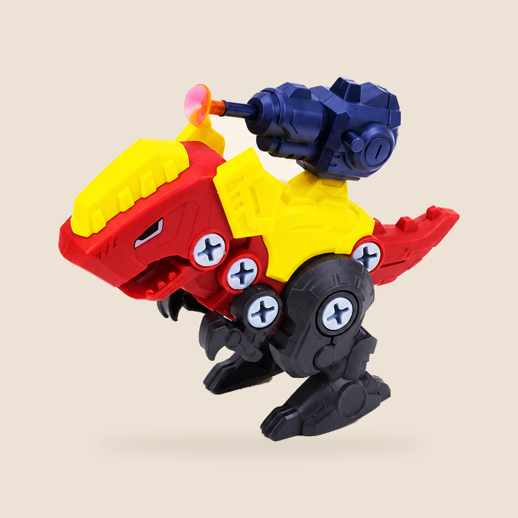 Take-Apart Dinosaur Construction Toy – Red Tyrannosaurus – Pivoli Toys