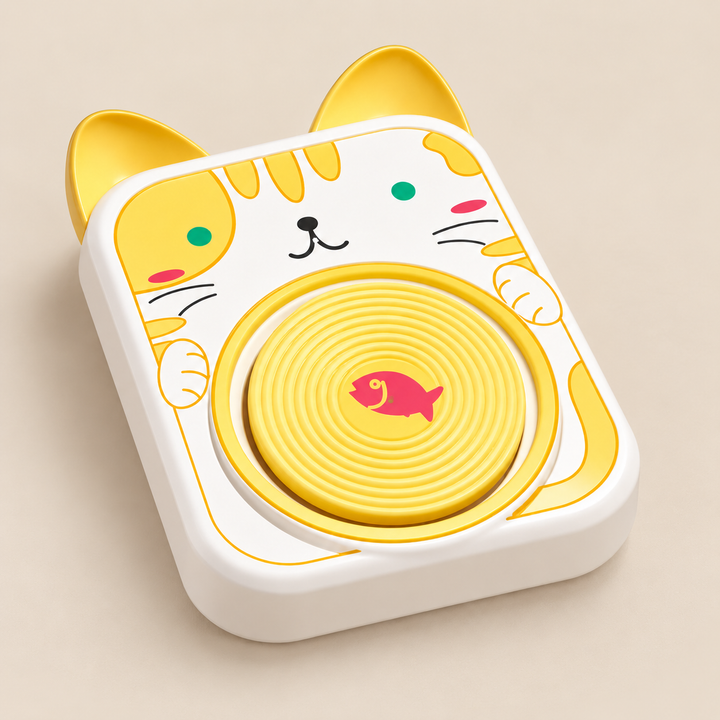 Mini Pottery Wheel for Kids – Cat or Dog Kit on a warm beige studio background