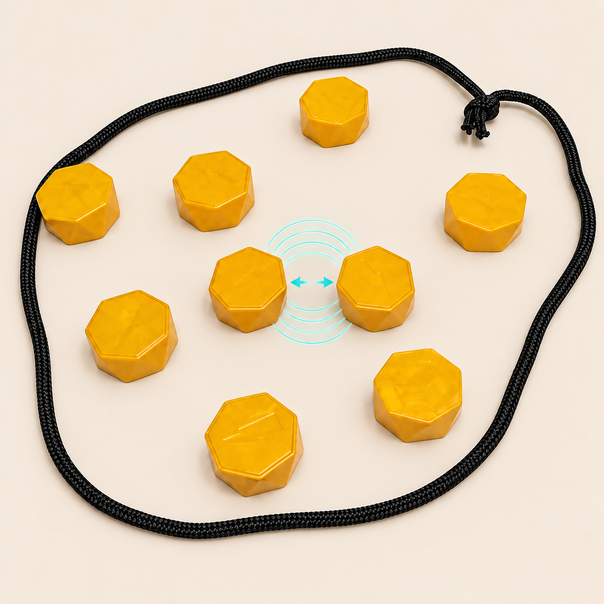 Magnetic strategy game in gold with a subtle magnetic attraction effect