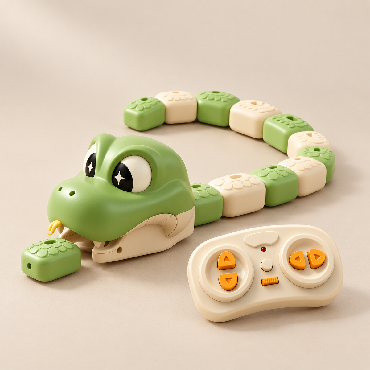Remote-Control Collect-and-Grow Snake — Pivoli Toys beige studio photograph