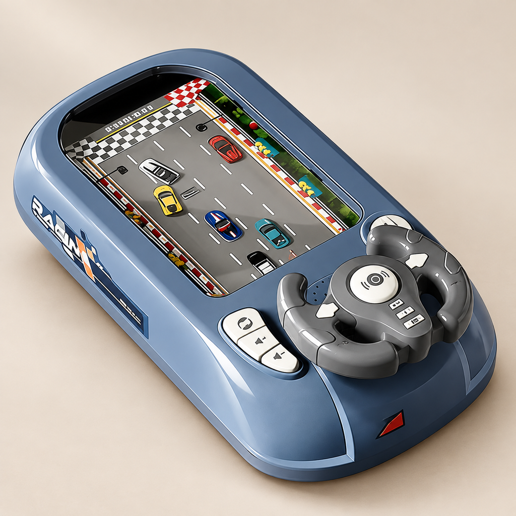 Steering Wheel Racing Game — Pivoli Toys — beige studio product photograph