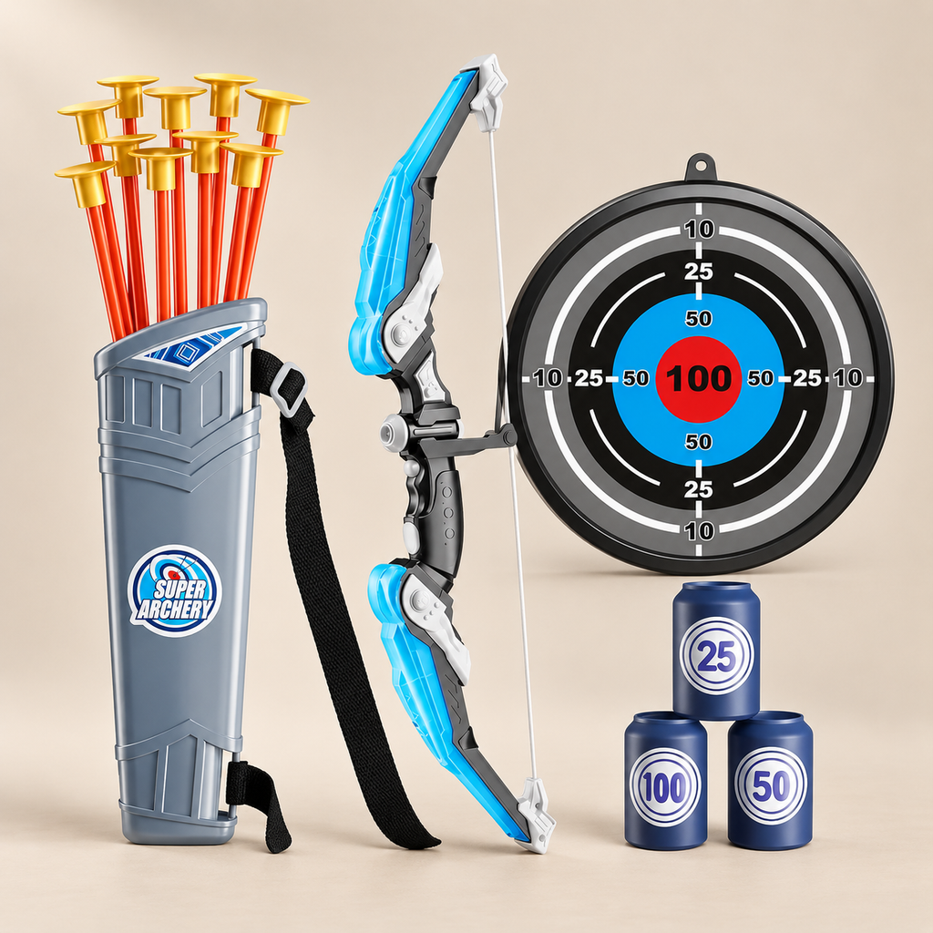 Suction-Cup Archery Play Set — Pivoli Toys — beige studio product photograph