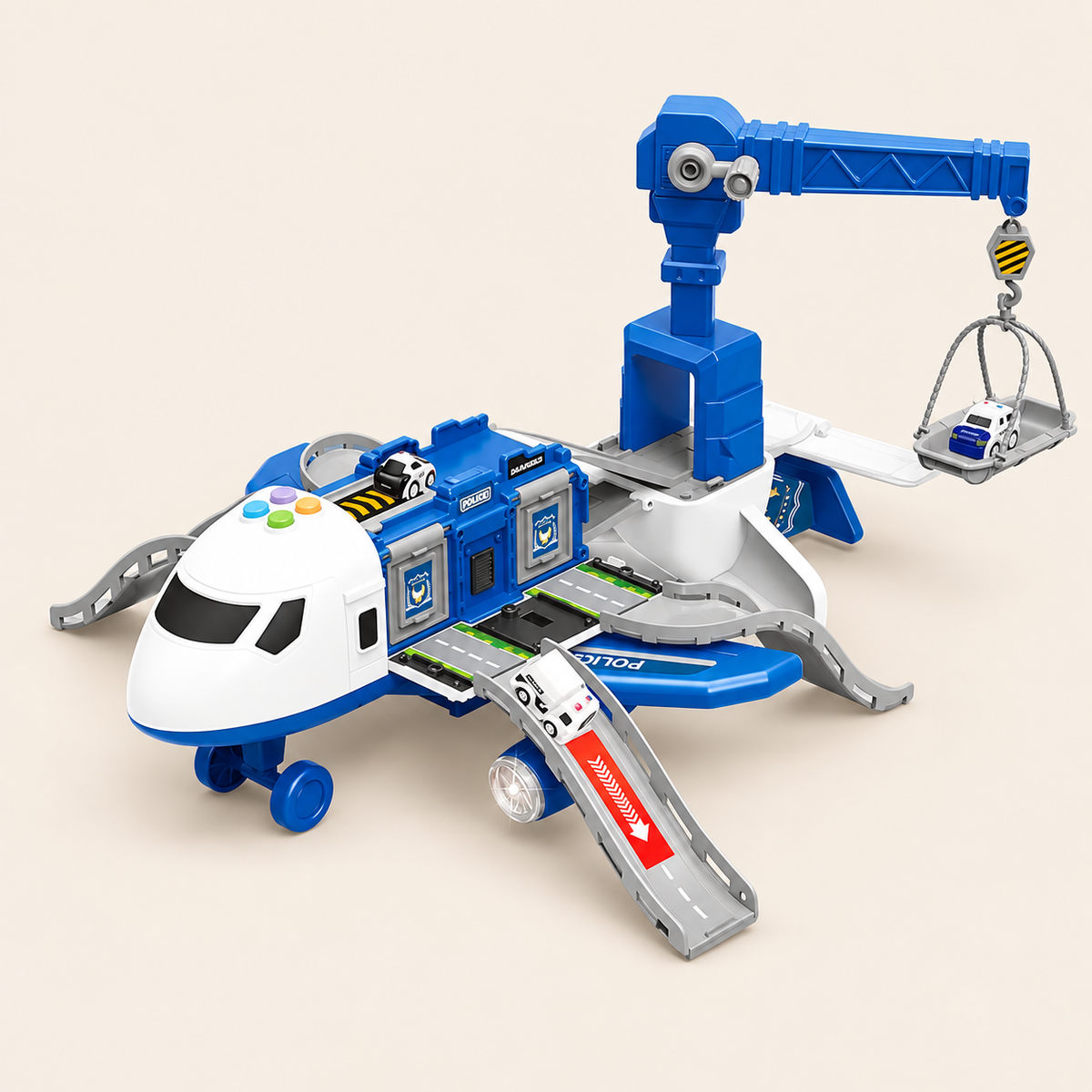 Transforming Toy Aeroplane Playset - Police