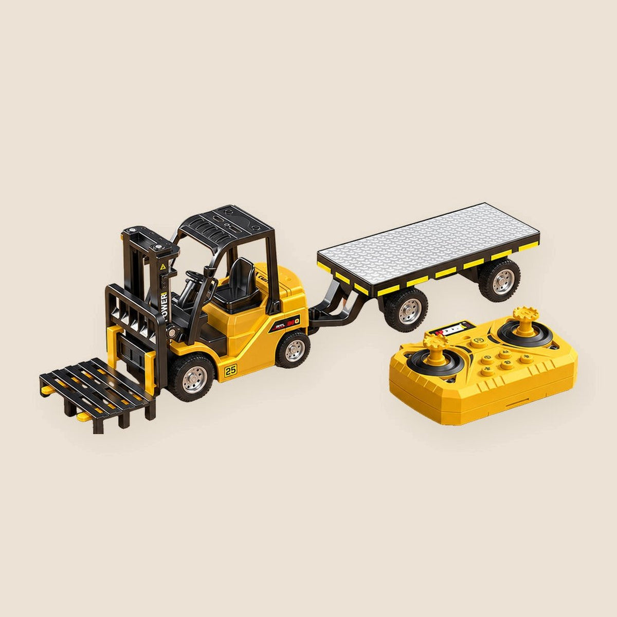 Mini Remote Control Construction Vehicles, Forklift with Trailer
