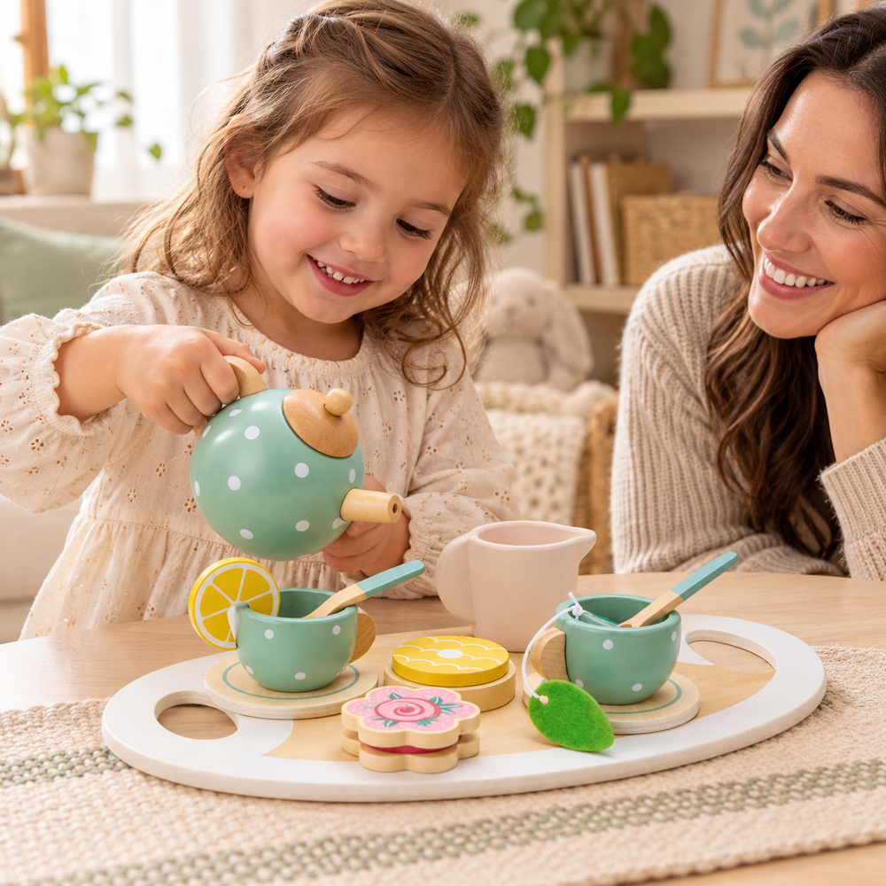 Wooden Afternoon Tea Set