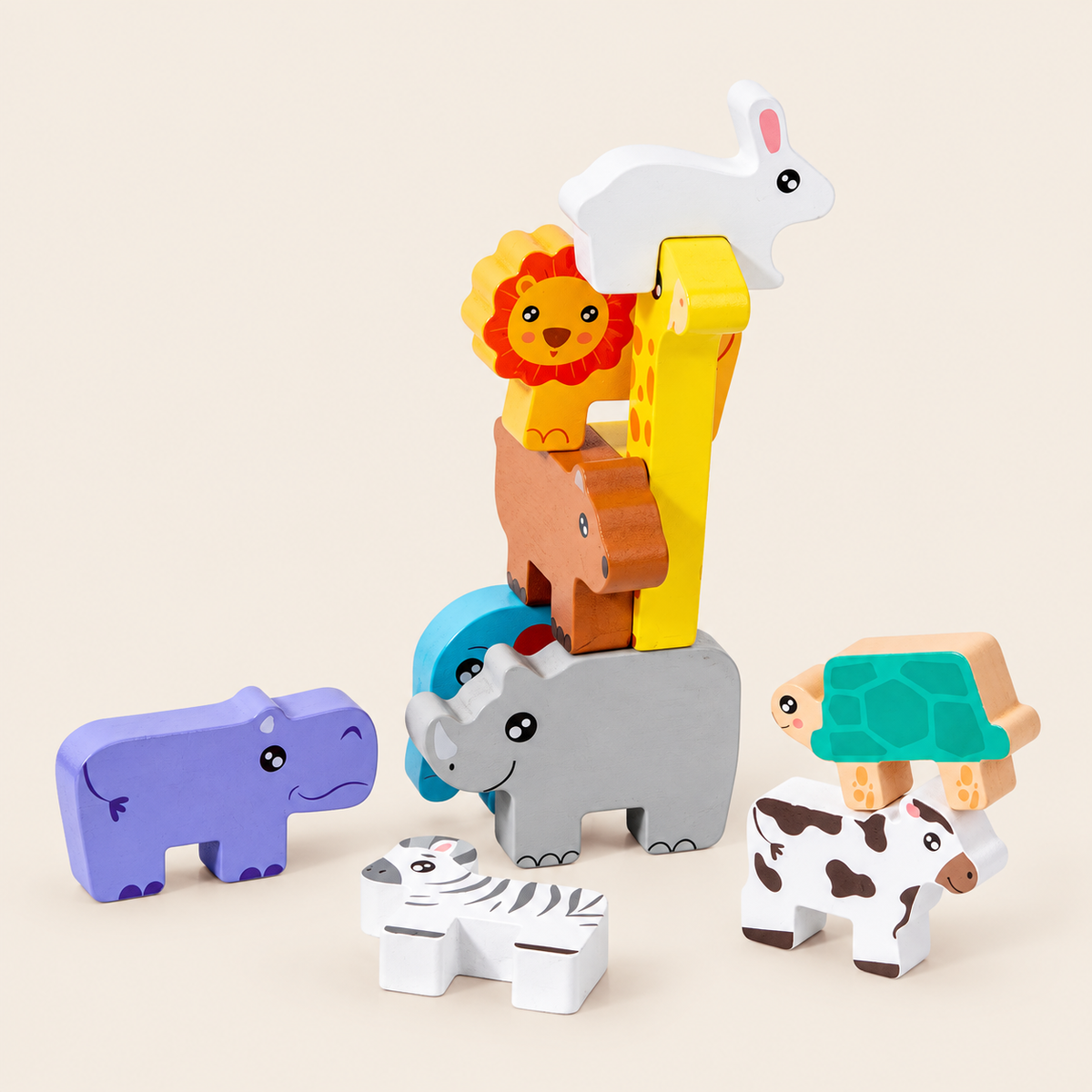 Wooden Animal Stacking Game