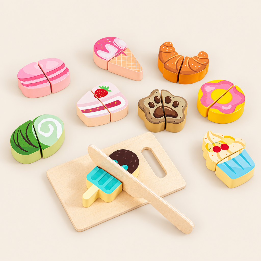 Wooden Cutting Play Food Sets - Desserts