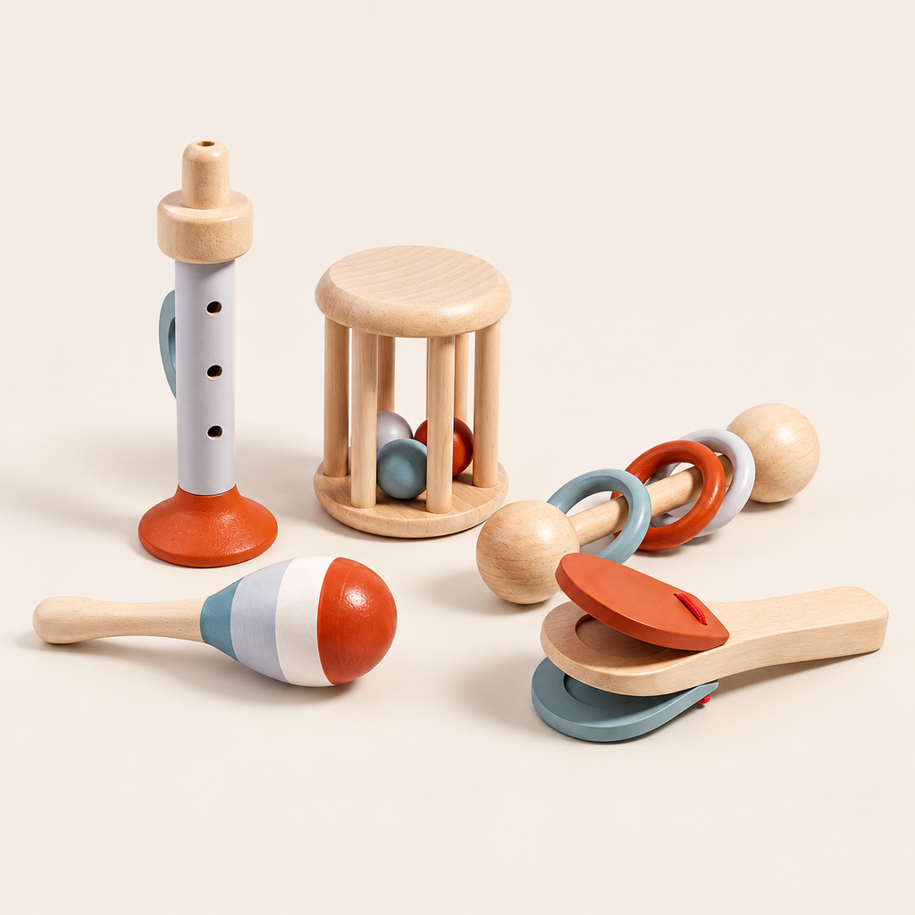 Wooden Musical Instruments - Set of 5