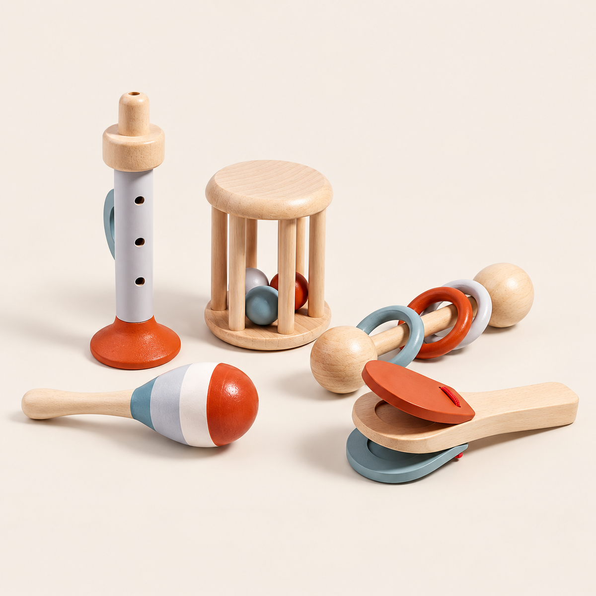 Wooden Musical Instruments - Set of 5